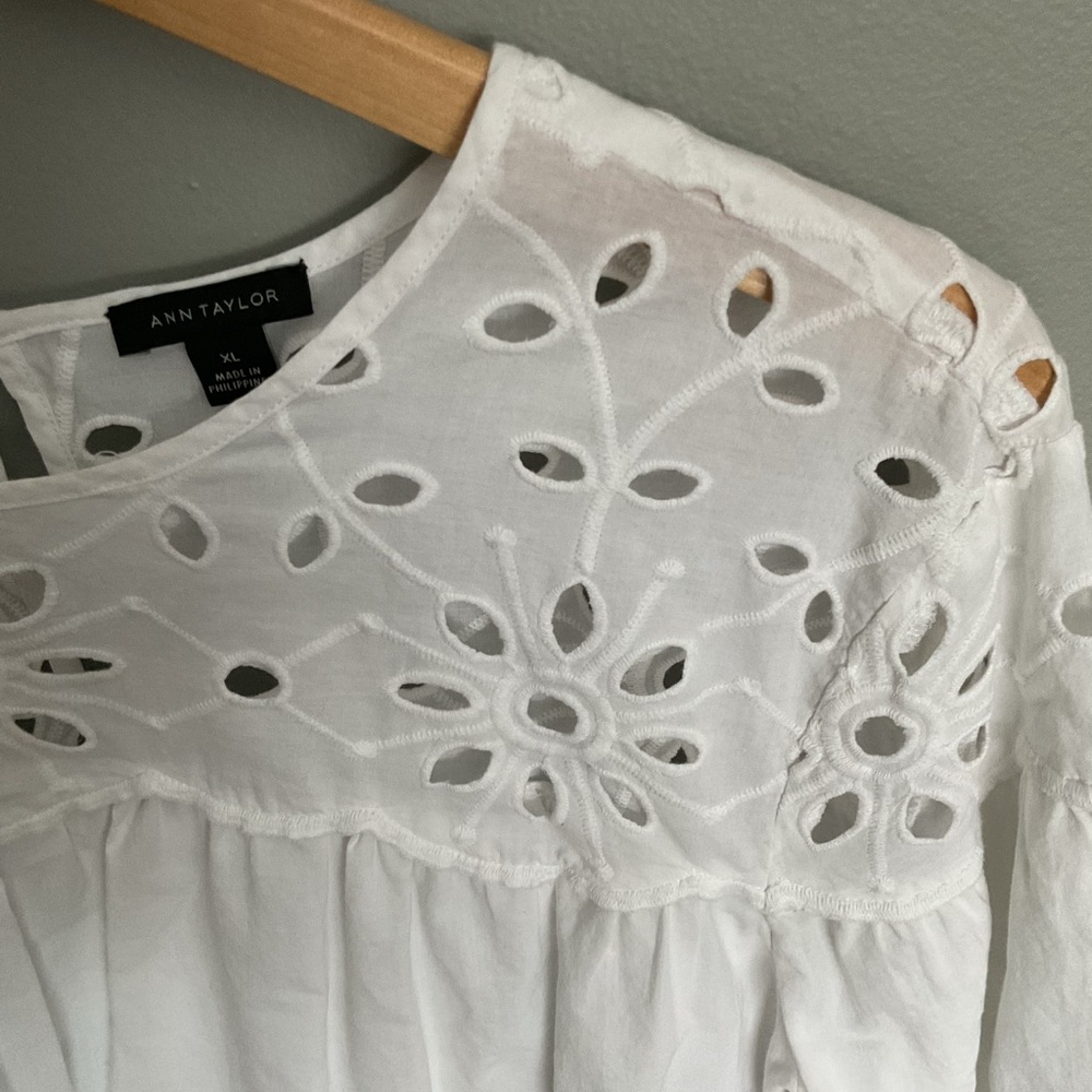 White Eyelet Blouse - Picture 2 of 15